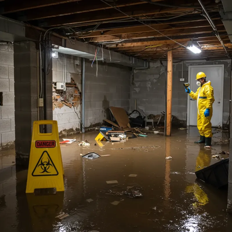 Flooded Basement Electrical Hazard in Fountain County, IN Property