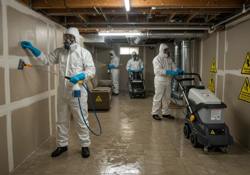 Basement Moisture Removal and Structural Drying process in Fountain County, IN